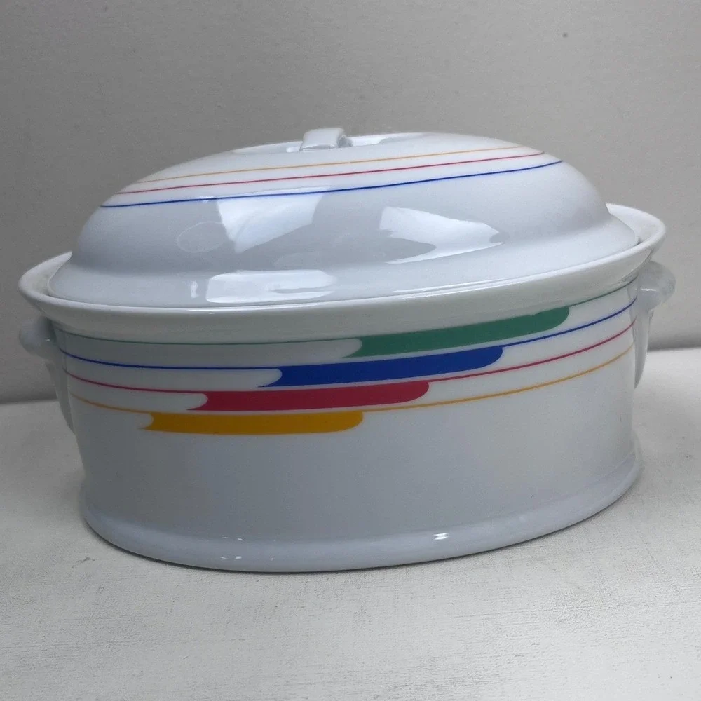 Studio Nova Ultra Ceram Bake Serve‎ Dish UP024 Hi Fi Japan Oval Casserole Lid